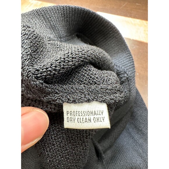 St John Santana Knit Straight Leg Crop High Waisted Pants Black Stretch Size 10 - Picture 8 of 8